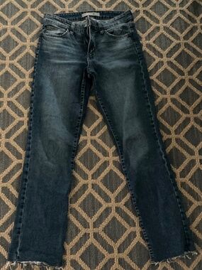 Joe’s distressed high rise skinny jean